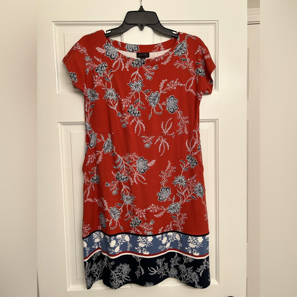 J. Jill Red and Blue Floral Mini Dress
Never worn.